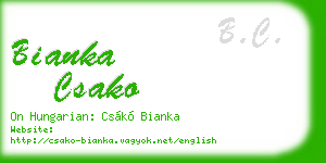 bianka csako business card